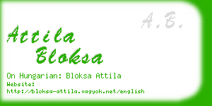 attila bloksa business card